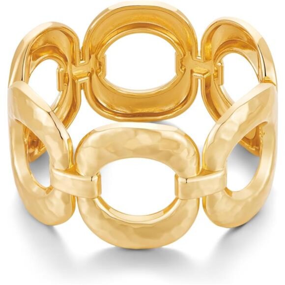 Chunky Gold Bangles Bracelet for Women Trendy Statement Bracelet Dainty Charm - Picture 3 of 5